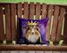Sheltie King Of Mardi Gras Throw Pillow Machine Washable, Indoor Outdoor Decorative Pillow For Couch, Bed Or Patio, 14Hx14W_maomaolike.com