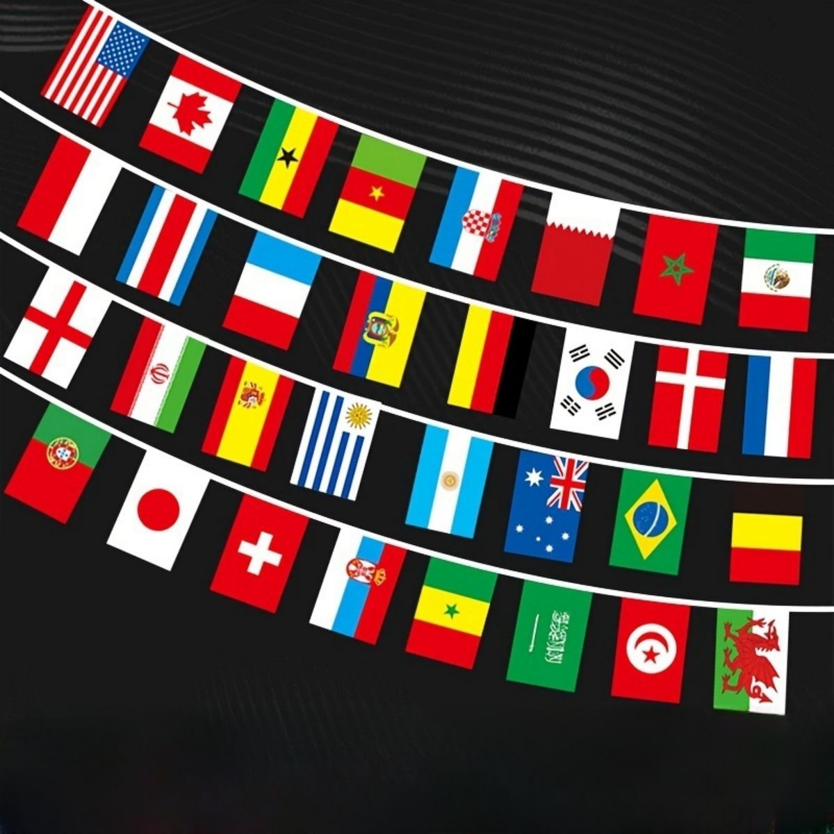 1set 32 Countries String Flags, International Hanging Bunting Pennant Banner, Decoration For Grand Opening, Sports Bar, Party Events, 32 Feet Long_maomaolike.com