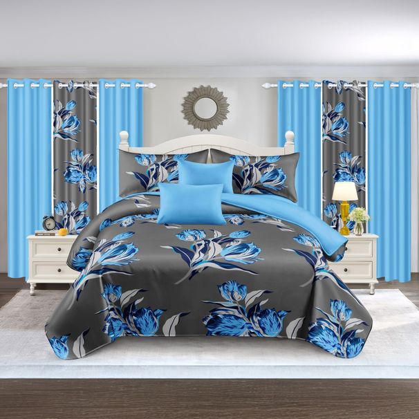 9 Piece In A Bag Thick Touch Bed Cover Curtain Set, Upgraded Luxury Bedspread Set, Bamboo Microfiber All Season Bedding-Set For Home, RV Beding, Boys And Girls Gifts With Gift Bag_maomaolike.com