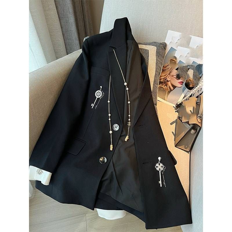 Women's Clothing New high end black suit _maomaolike.com