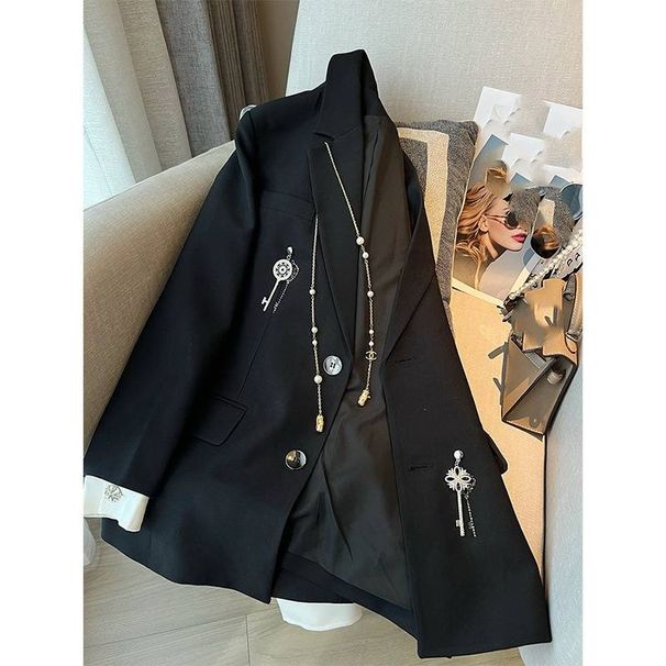 Women's Clothing New high end black suit _maomaolike.com