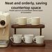 Bamboo Cup And Storage Rack - Easy To Assemble, Storage Shelf For Office Or Living Room - Space-Saving Organizer For Perfumes, Cosmetics, And Cups_maomaolike.com