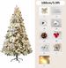 6FT/7FT Artificial Falling Snow Christmas Tree White Flocking With Plastic Silver Ball Bouquet LED Light Decoration & Metal Stand For Indoor Or Outdoor Use_maomaolike.com