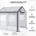 Outdoor Walk-In Tunnel Greenhouse With Roll-up Windows, Zippered Mesh Door, & Weather Cover, 8' X 6' X 7.4'_maomaolike.com