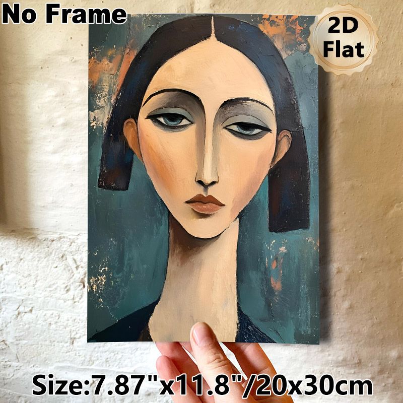 Abstract Female Portrait Painting Poster, Elegant Modern Abstract Style Poster, Artistic Decorative Piece With Bold Lines And Muted Tones, Ideal For_maomaolike.com