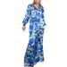 Women's Clothing new fashion printed bubble long-sleeved shirt lace-up wide-leg pants two-piece suit_maomaolike.com