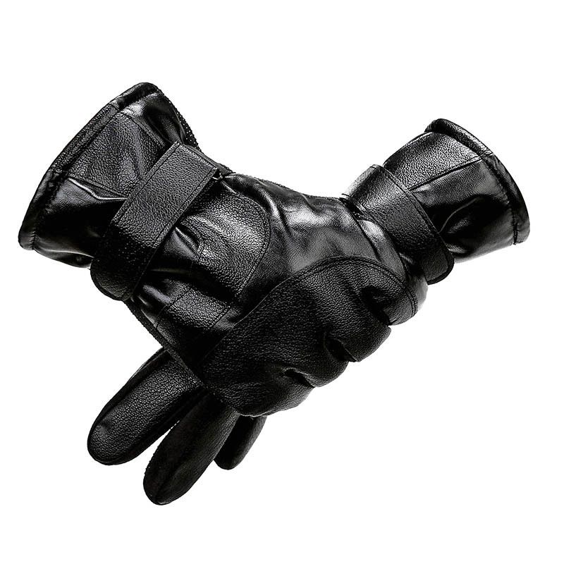 Men's gloves Outdoor biking cold warm student cotton gloves Waterproof touch screen leather gloves for women_maomaolike.com