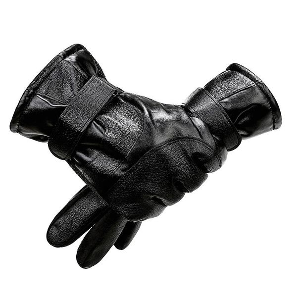 Men's gloves Outdoor biking cold warm student cotton gloves Waterproof touch screen leather gloves for women_maomaolike.com