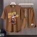 Men's Clothing 2024 Waffle Casual Summer Suit Men's Loose Teen Short sleeved T shirt Shorts Handsome Two piece Suit_maomaolike.com