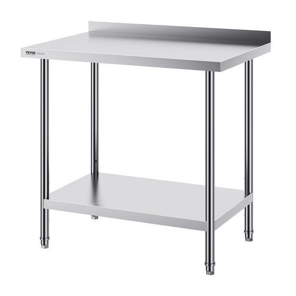 VEVOR 24 X 36 X 36 Inch Stainless Steel Work Table, Commercial Food Prep Worktable Heavy Duty Prep Worktable, Metal Work Table With Adjustable Height For Restaurant, Home And Hotel_maomaolike.com
