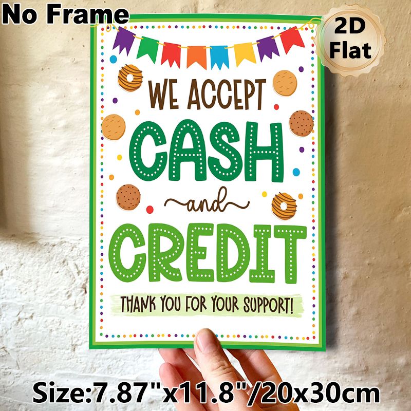 Payment Notice Painting Poster, Vibrant Playful Design With Cookies And Bunting Poster, Clear Payment Method Reminder, Ideal For Bakery Shops And_maomaolike.com