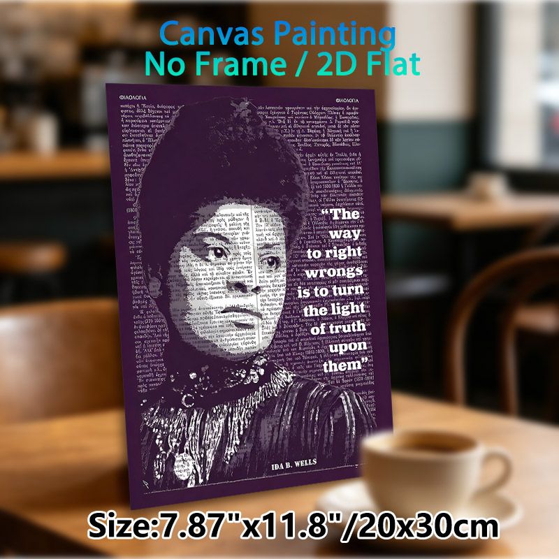 Ida B. Wells Quote Painting Poster, Vintage Newspaper-style Typographic Silhouette Poster, Inspirational Truth-focused Art For Home Office, Living_maomaolike.com