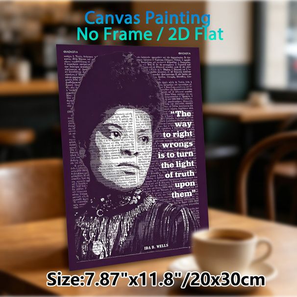 Ida B. Wells Quote Painting Poster, Vintage Newspaper-style Typographic Silhouette Poster, Inspirational Truth-focused Art For Home Office, Living_maomaolike.com