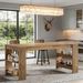 Kitchen Island, Large Home Bar Table With Double-Sided Storage Shelves_maomaolike.com