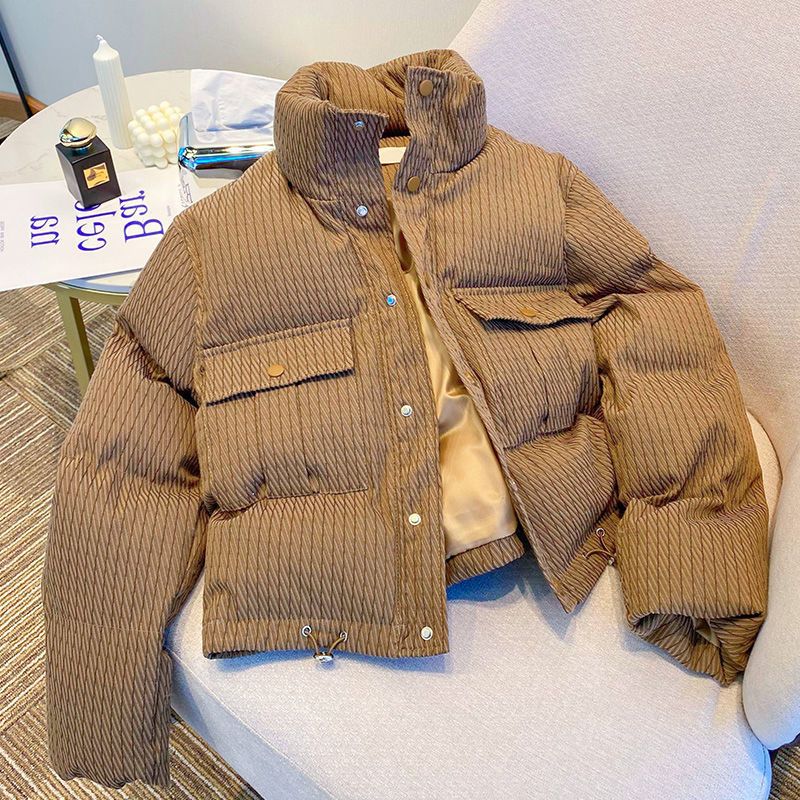 Winter down cotton coat for women short Korean version thickened cotton coat high end casual cotton jacket small person loose coat trendy_maomaolike.com