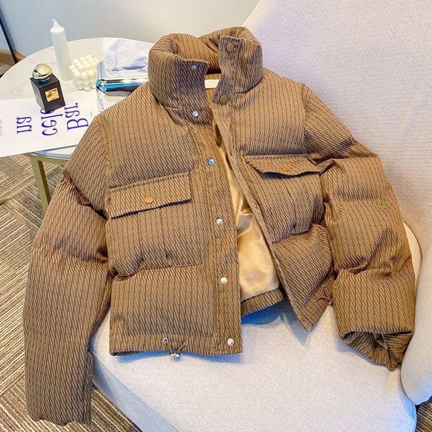 Winter down cotton coat for women short Korean version thickened cotton coat high end casual cotton jacket small person loose coat trendy_maomaolike.com