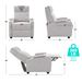 Recliner Chair, Classic And Traditional Manual Recliner Chair With Comfortable Arms And Back Single Sofa For Living Room, Light Gray_maomaolike.com