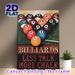 Billiards Themed Painting Poster, Vintage Distressed Billiard Balls & Slogan Poster, Retro Decorative Piece Ideal For Billiards Room, Game Room_maomaolike.com