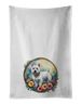 Westie And Flowers Kitchen Towel Set Of 2 White Dish Towels Decorative Bathroom Hand Towel For Hand, Face, Hair, Yoga, Tea, Dishcloth, 19 X 28", White_maomaolike.com