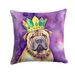 Shar Pei King Of Mardi Gras Throw Pillow Machine Washable, Indoor Outdoor Decorative Pillow For Couch, Bed Or Patio, 14Hx14W_maomaolike.com