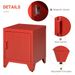 Industrial End Table, Living Room Side Table With Locker-Style Door And Adjustable Shelf, Red_maomaolike.com