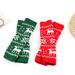 Unisex Warm half-finger gloves knitted acrylic deer cuff for Christmas Day medium length men and women_maomaolike.com
