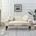 54"Width Modern Velvet Upholstered Loveseat Sofa Accent Bedside Entryway Bench Small Sofa 2 Seater Couch Settee For Living Room Bedroom Nail Head Trimming With Wood Legs 2 Pillows,Beige_maomaolike.com