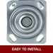VEVOR 4 Pack 6 X 2 Inch Caster Wheels 2 Rigid And 2 Swivel Casters With Side Brake Polyurethane Iron Core Plate 1000LBS Capacity Per Wheel_maomaolike.com