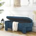 Linen Fabric Upholstered Bench With Large Storage Space For The Living Room, Entryway And Bedroom,dark Blue( 51.5''x20.5''x17'' )_maomaolike.com