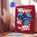 Dice Themed Painting Poster, Vibrant Graffiti Style Poster, Bold Blue Dice With "Against All Odds" Typography On Deep Red Backdrop, Eye-catching Urban_maomaolike.com