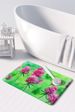 Vermont Red Clover In Watercolor Memory Foam Kitchen Mat Machine Washable Anti-Fatigue Mat Cushion Comfort Bath Mat Or Kitchen Rug_maomaolike.com