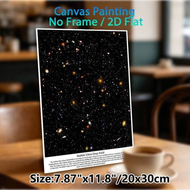 Hubble Ultra-Deep Field Space Galaxy Painting Poster, Vivid Cosmic Scene With Distant Galaxies Poster, Informative Astronomical Decor Ideal For Home_maomaolike.com