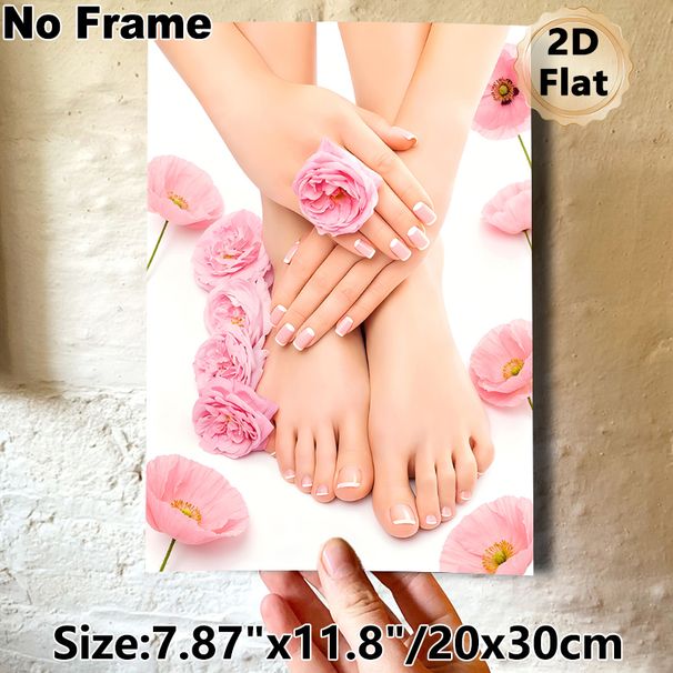 Manicure & Pedicure Themed Painting Poster, Soft-toned Elegant Beauty Scene Poster, Brings Gentle Relaxing Ambiance, Perfect For Beauty Salon, Spa_maomaolike.com