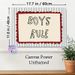 Boys Rule Typography Painting Poster, Retro Hand-drawn Style Poster, Playful Bold Text With Striped Background & Scalloped Border, Ideal For Bedroom_maomaolike.com