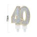 Birthday Candles Cake Numeral Candles Happy Birthday Cake Candles Topper Decoration For Birthday Wedding Anniversary Celebration Supplies (silver,40th)_maomaolike.com