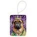 Bullmastiff King Of Mardi Gras Porcelain Ornament Christmas Tree Hanging Decorations For Home Christmas Holiday, Rectangle, Gift, Multicolor_maomaolike.com