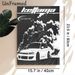 JDM Tuner Car Painting Poster, Monochrome Stylized Racing Car With Tour-themed Graphic Poster, Sleek Bold Automotive Design Ideal For Garage, Man Cave_maomaolike.com