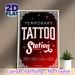 Temporary Tattoo Station Painting Poster, Vintage Retro Typographic Poster, Eye-catching Decorative Sign Suitable For Party, Event And Entertainment_maomaolike.com