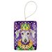 Bedlington Terrier King Of Mardi Gras Porcelain Ornament Christmas Tree Hanging Decorations For Home Christmas Holiday, Rectangle, Gift, Multicolor_maomaolike.com