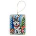 Siberian Husky Christmas Reindeer Porcelain Ornament Christmas Tree Hanging Decorations For Home Christmas Holiday, Rectangle, Gift, Multicolor_maomaolike.com
