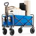 1pc Collapsible Foldable Wagon Cart, 330LBS Heavy Duty Utility Garden Cart With All-Terrain Wheels For Beach, Lawn, Sports, Camping, Black, 30"_maomaolike.com