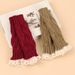 Unisex Autumn and winter lace gloves knitted acrylic wool sleeves hollow leaf wrist sleeves sleeves half finger gloves_maomaolike.com