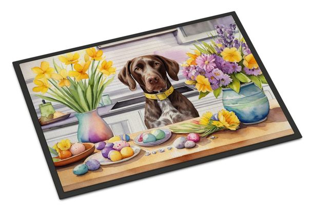 Decorating Easter German Shorthaired Pointer Doormat Front Door Mat Indoor Outdoor Rugs For Entryway, Non Slip Washable Low Pile, 24H X 36W_maomaolike.com