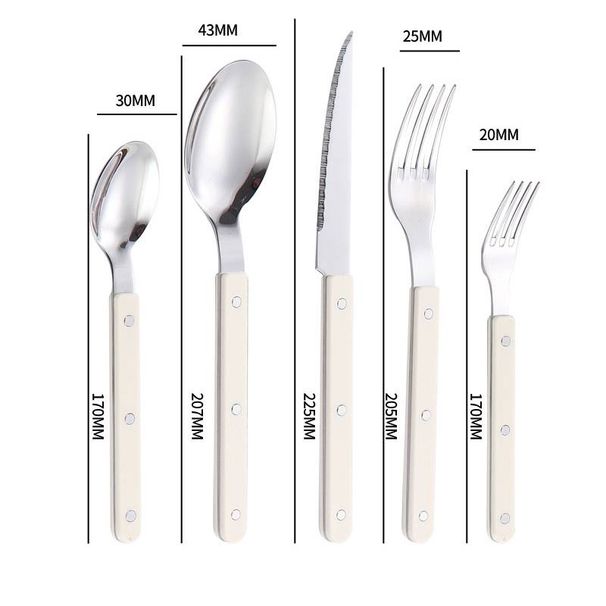 5pcs Silverware Set Flatware Cutlery Set For 1,18/10 Stainless Steel Forged ABS Plywood Rivet Handle Mirror Polished Dishwasher Safe Durable_maomaolike.com