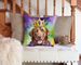 Chesapeake Bay Retriever King Of Mardi Gras Throw Pillow Machine Washable, Indoor Outdoor Decorative Pillow For Couch, Bed Or Patio, 14Hx14W_maomaolike.com