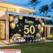 50th Birthday Party Banner - 2D Flat Polyester Backdrop, Wall Hanging Photo Props, Celebration Party Decor_maomaolike.com