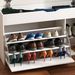 Entryway Bench With Shoe Storage,Adjustable 3-Tier Flip-Up Drawers & Hidden Cabinet,Space-Saving Shoe Organizer,Triple Storage And Modern Design,for Hallway And Living Room,White_maomaolike.com