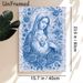 Immaculate Heart Of Mary Painting Poster, Delicate Monochrome Blue Religious Figure With Floral Accents Poster, Serene Spiritual Decor Ideal For Home_maomaolike.com