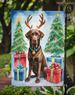 Chocolate Labrador Retriever Christmas Reindeer Garden Flag Mailbox Flag Decorative Yard Flag Banner Outside Patio Artwork Yard Flower Beds, Garden Size, Multicolor_maomaolike.com