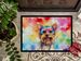 Yorkshire Terrier Hippie Dawg Doormat Front Door Mat Indoor Outdoor Rugs For Entryway, Non Slip Washable Low Pile, 24H X 36W_maomaolike.com
